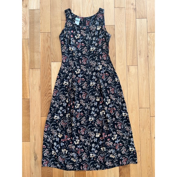 Laura Ashley Dresses & Skirts - Vintage 90s Laura Ashley Floral Sleeveless Midi Dress Viscose A Line Womens US 8